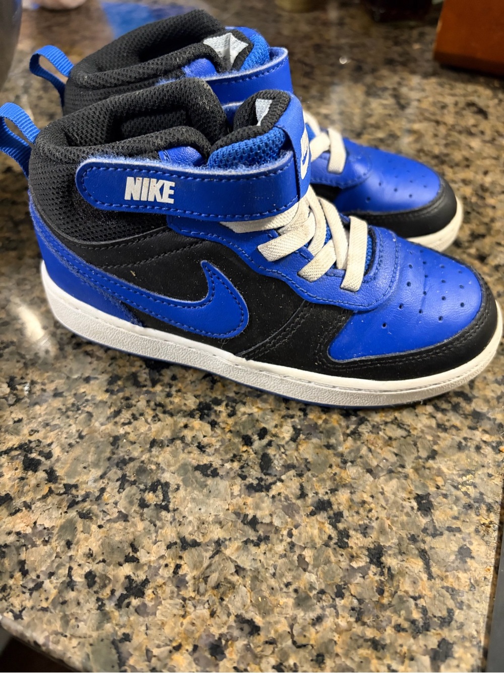 Nike Royal Blue and Black Kids High-Top Sneakers